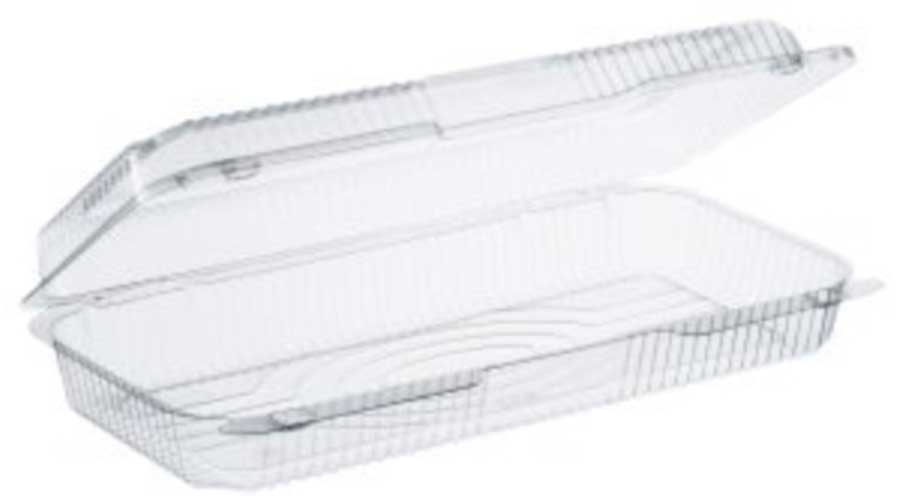 Dart StayLock Clear Oblong Plastic Hinged Lid Container, 13.4 x 6.8 x 2.6 inch -- 200 per case