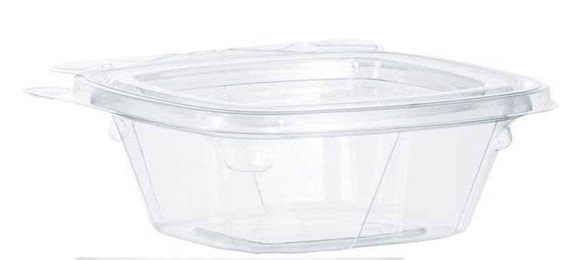 ClearPac SafeSeal Clear PET Hinged Flat Lid Container, 4 Ounce Capacity -- 400 per case