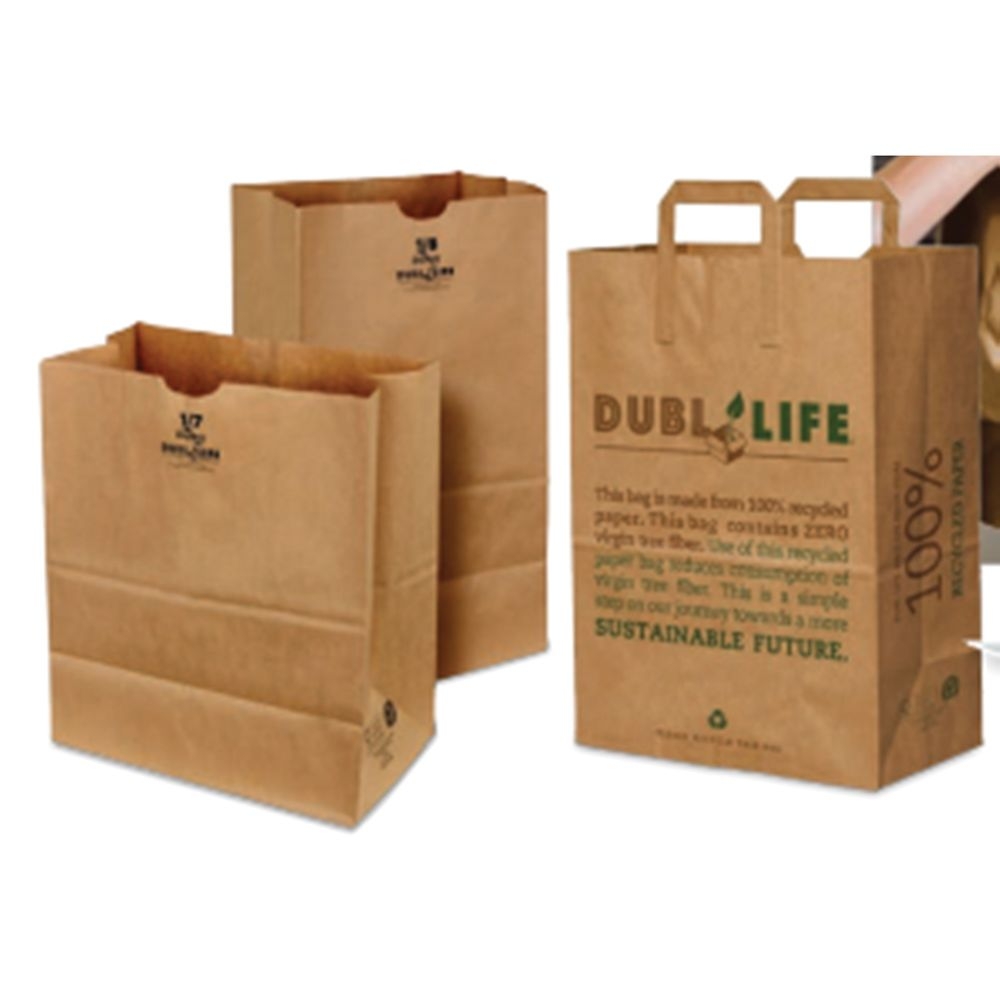 Duro Dubl Life Short 1 8 BBL Kraft Paper Sacks, 10.125 x 6.75 x 14.375 inch -- 400 per case