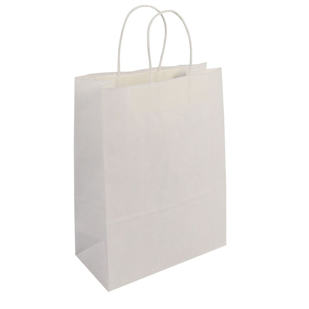 Duro White Missy Shopping Bag with Handle, 60 Pound Capacity -- 250 per case