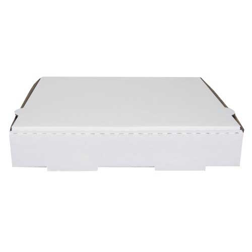 Stronghaven Michigan Style B White Kraft Flute Paper Square Pizza Box, 10 x 10 x 2 inch -- 50 per case