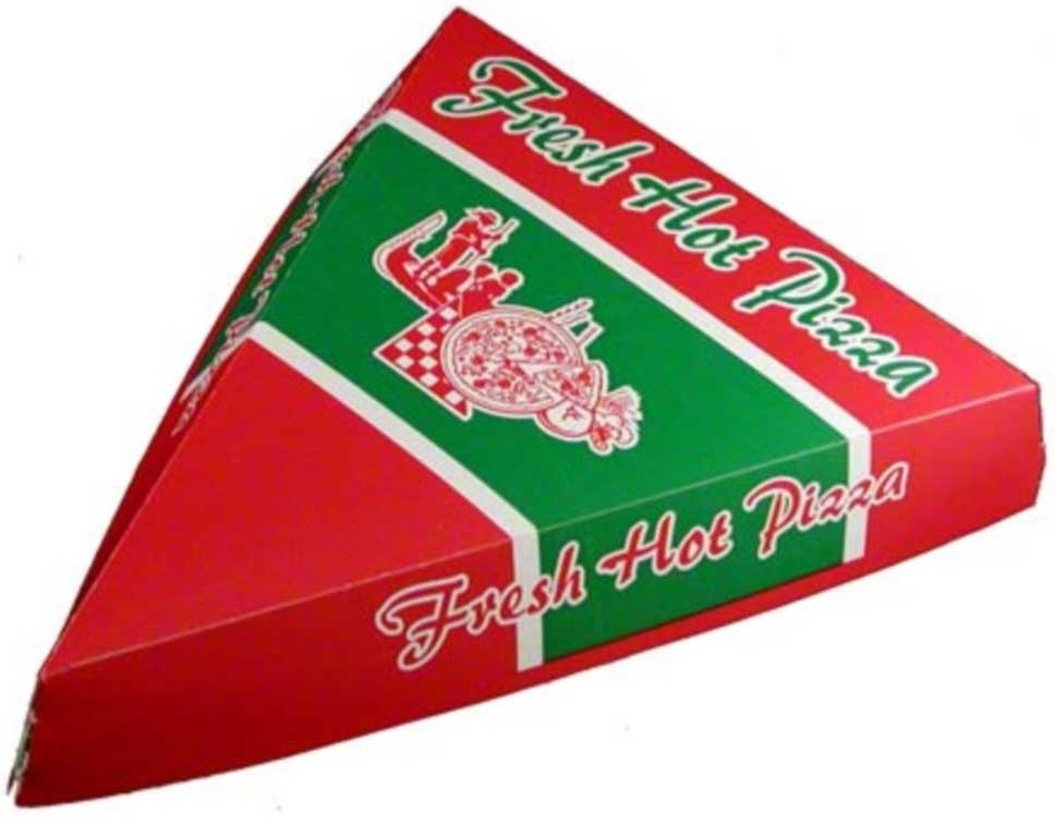 Pactiv Paper Printed Design Triangular Slice Pizza Box, 8.37 x 6.87 x 1.75 inch -- 400 per case