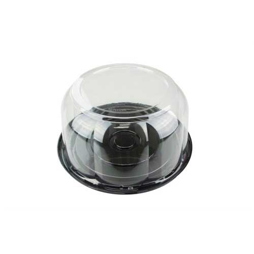 Pactiv Black 10.5 inch Cake Base with Clear 3.5 inch Dome Lid -- 94 per case