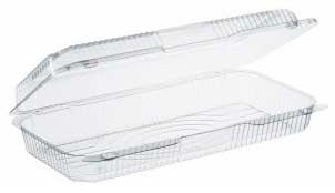 Polar Pak PETE Clear 7 Strudel Hinged Container, 12.59 x 9.60 x 3.60 inch -- 90 per case