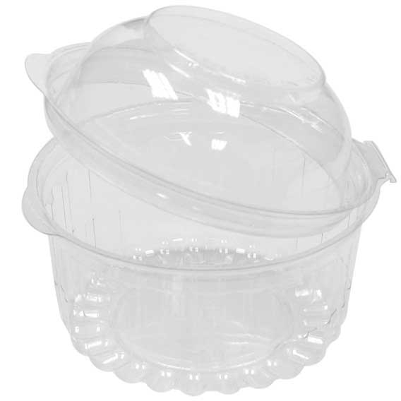 Pactiv RPET Clear Sho Bowl with Hinged Dome Lid, 12 Ounce Capacity -- 250 per case