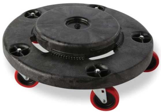 Rubbermaid Black Quiet Dolly for Brute Containers -- 2 per case