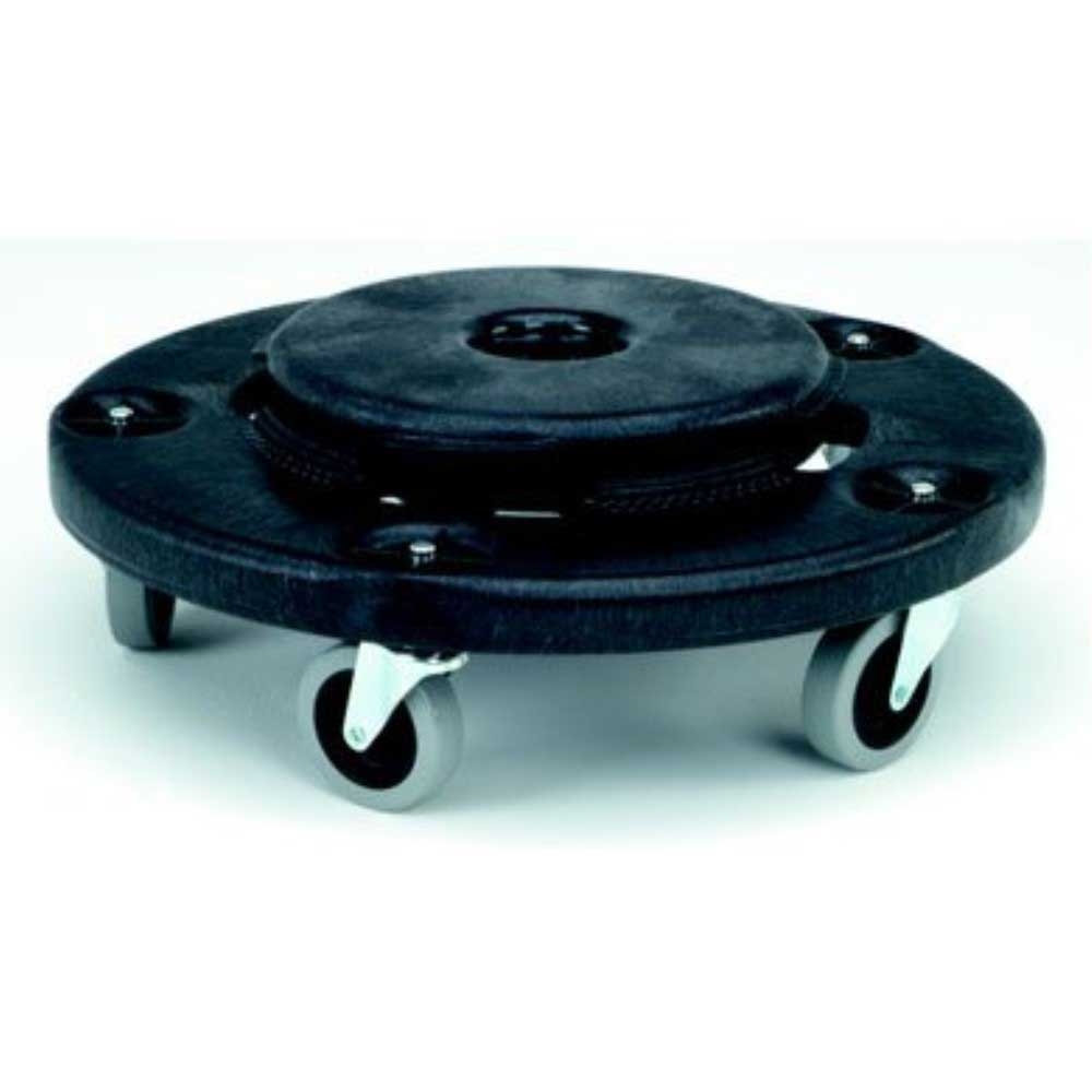 Rubbermaid Resin Black Dolly for 20 32 44 and 55 Gallon Brute Container, 18.25 x 18.25 x 6.63 inch