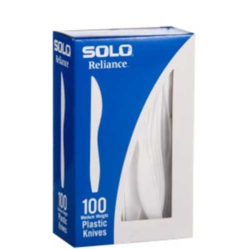 Solo Reliance White Polystyrene Knife, 6.6 x 0.6 inch -- 1000 per case