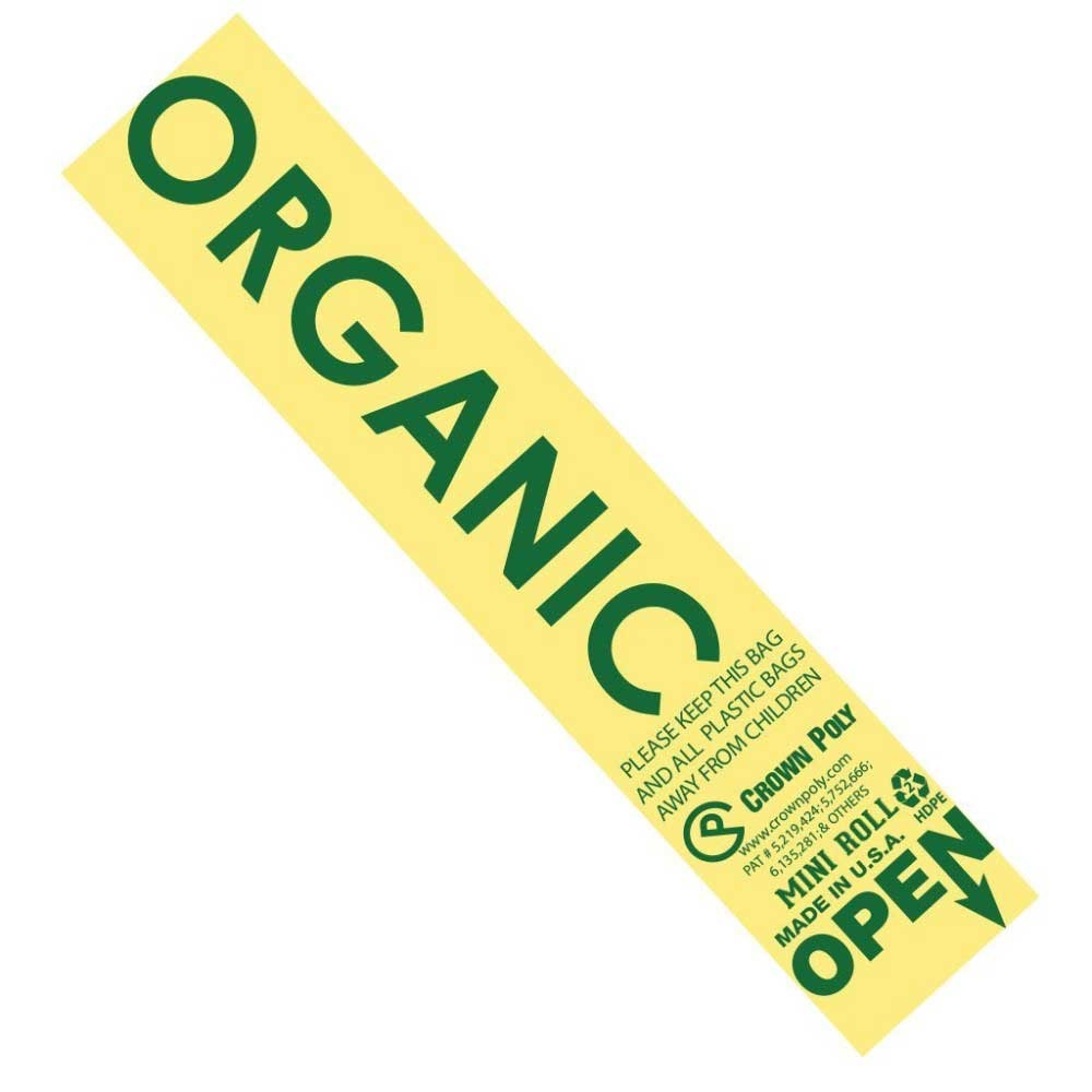 Hilex Poly Yellow Polyethylene 8 mic Organic Produce Bag, 15 x 20 inch -- 3000 per case