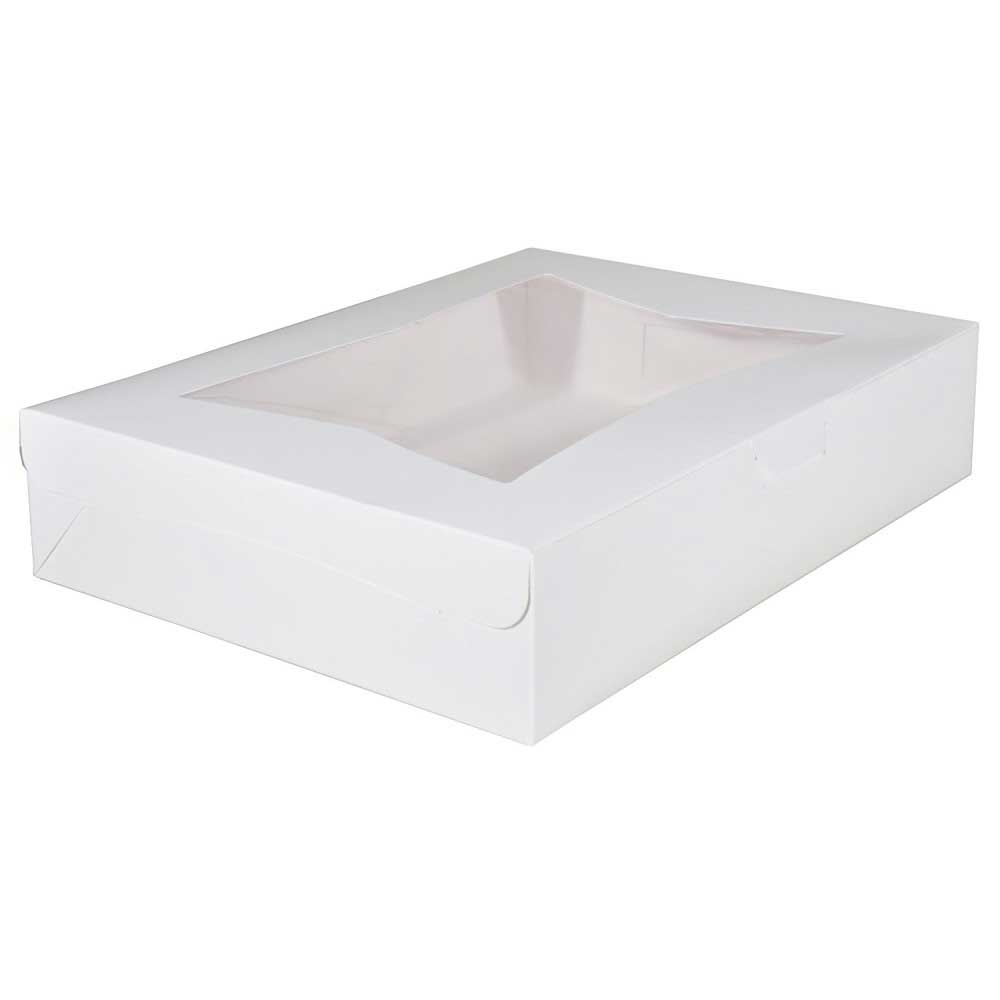 Southern Champion Tray White SBS Rectangular 1/2 Sheet Window Box, 19 x 14 x 4 inch -- 50 per case