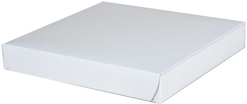 Southern Champion Tray White Kraft Paperboard Lock Corner Plain Pizza Box, 10 x 10 x 1.5 inch -- 100 per case