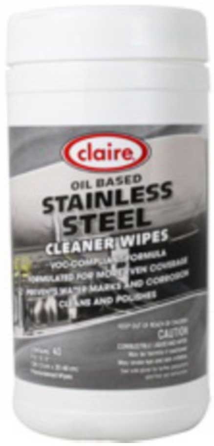 Claire Prime Source Stainless Steel Wipes, 9.5 x 12 inch - 40 count per pack -- 6 per case