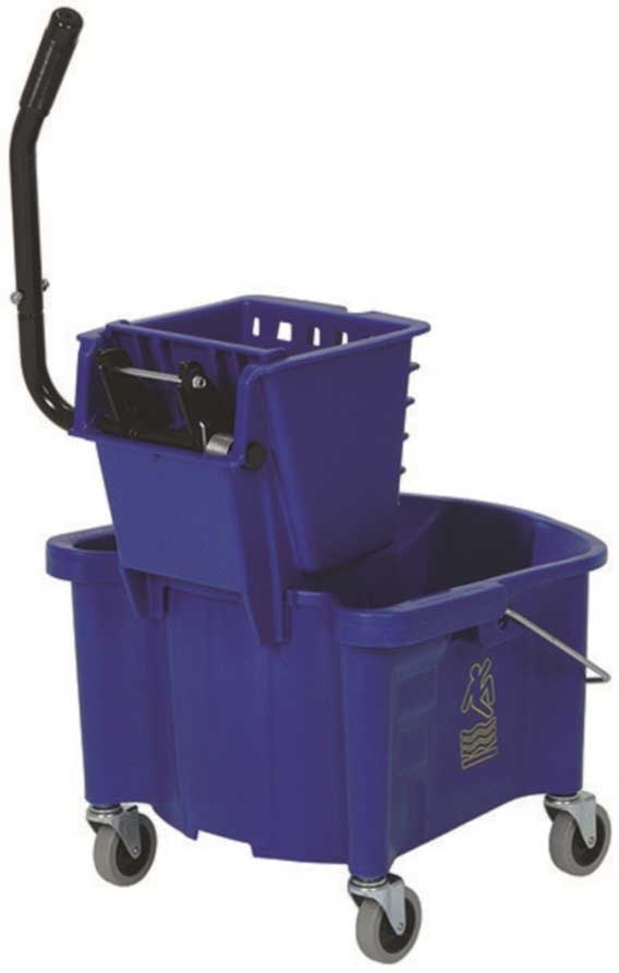American Plastics Splash Guard Bronze Side Press Mop Bucket/Wringer - Combo Pack, 26 Quart