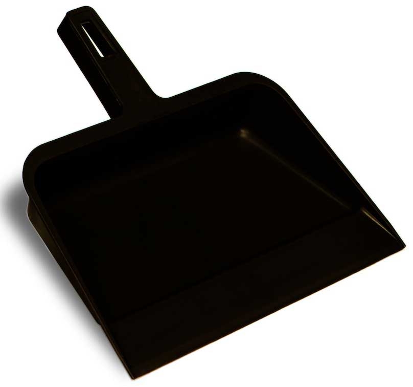 Continental Commercial Plastic Hand Held Black Dust Pan, 12 inch