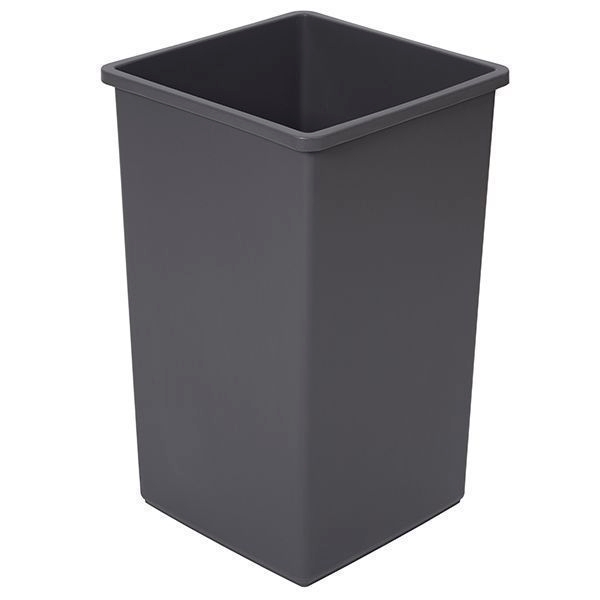 American Plastics Swingline Grey Heavy Duty Plastic Square Waste Basket, 25 Gallon Capacity -- 4 per case.