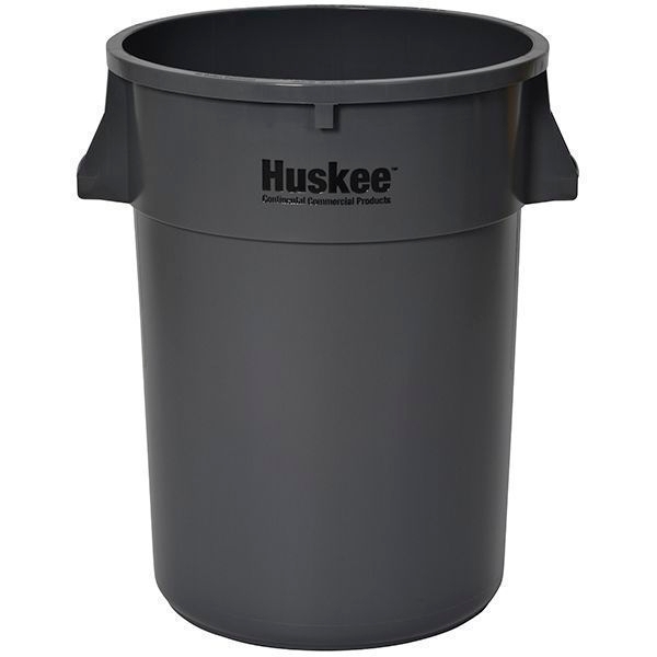American Plastics Huskee Grey Round Receptacle, 44 Gallon Capacity -- 16 per case.