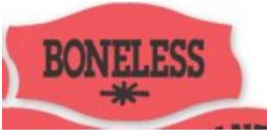 Epsen Hilmer Graphics Curly Q Small Red Glo Boneless Label -- 1000 per roll