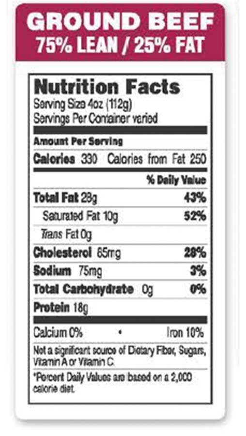 Epsen Hilmer Graphics 75 Percent Lean 25 Percent Fat Two Color Label Ground Beef Label, 1.5 x 3 inch -- 1000 per roll