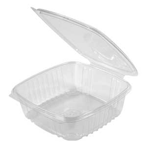Genpak Secure Seal Clear Polyethylene Terephthalate Rectangular Deli Container with Lid, 48 Ounce -- 200 per case