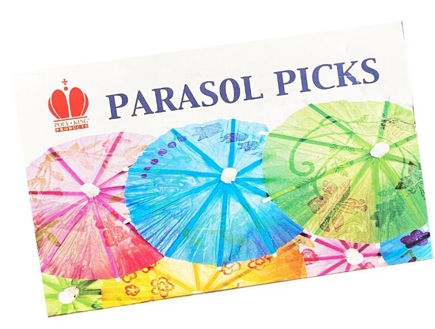 Poly King Assorted Colors Wood Umbrella Parasol Picks, 4 inch -- 1440 per case