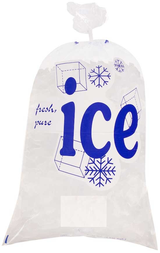 Saneck Clear 1.25 Mil Stock Print Ice Bags with Twist Ties, 10 Pound Capacity -- 1000 per case