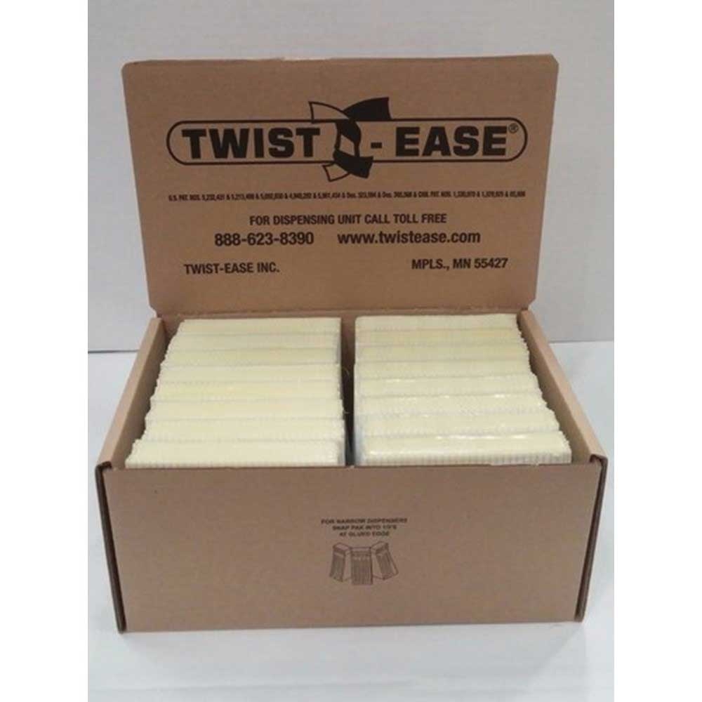 Twist-Ease White Twist Ties, 4 x 6 inch -- 16 per case