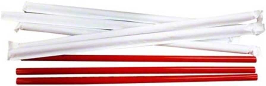 Cell-O-Core Resin Red Wrapped Giant Straw, 10.25 inch -- 1200 per case