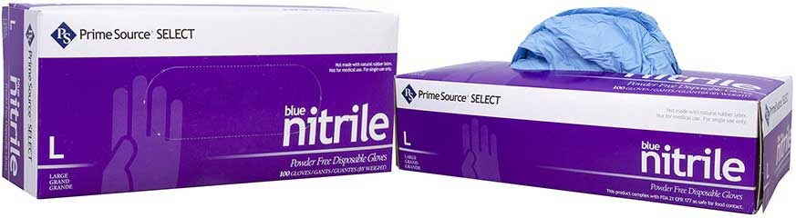 Prime Source Select Blue Powder Free Large Nitrile Gloves -- 1000 per case