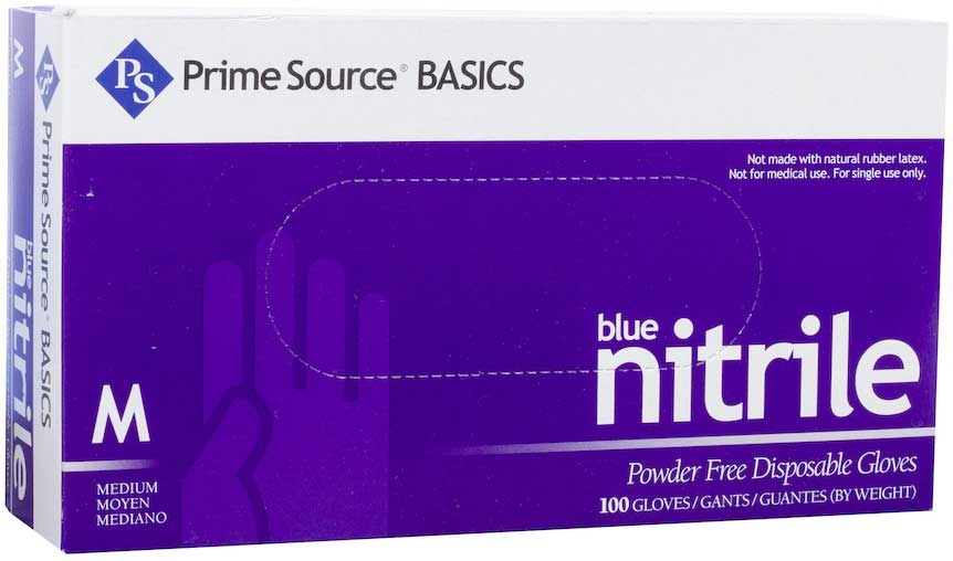 Prime Source Basics Blue Powder Free Medium Nitrile Gloves -- 1000 per case
