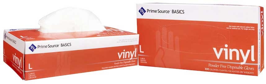 Bunzl Prime Source Powder Free Large Clear Basics Vinyl Gloves -- 1000 per case