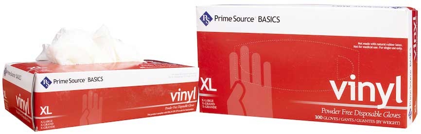 Bunzl Prime Source Powder Free Extra Large Clear Basics Vinyl Gloves -- 1000 per case