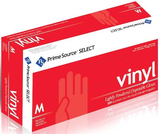 Bunzl Prime Source 3 Mil Lightly Powdered Medium Clear Select Vinyl Gloves -- 1000 per case