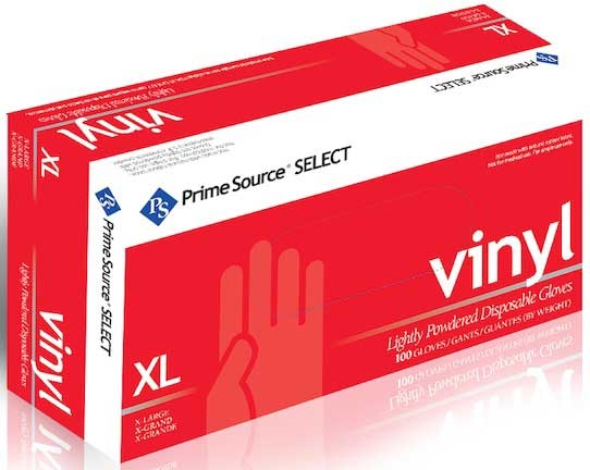 Bunzl Prime Source 3 Mil Lightly Powdered Extra Large Clear Select Vinyl Gloves -- 1000 per case