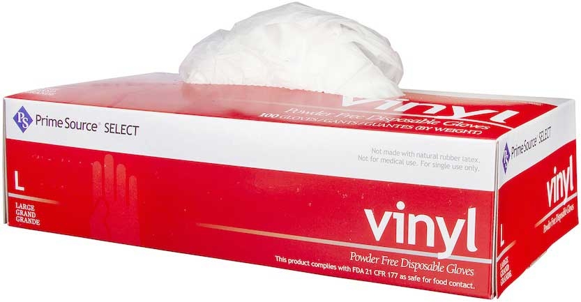 Bunzl Prime Source Large Powder Free 3 Mil Clear Vinyl Gloves -- 1000 per case