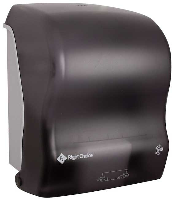 Right Choice Black Hands Free Mechanical Roll Towel Dispenser