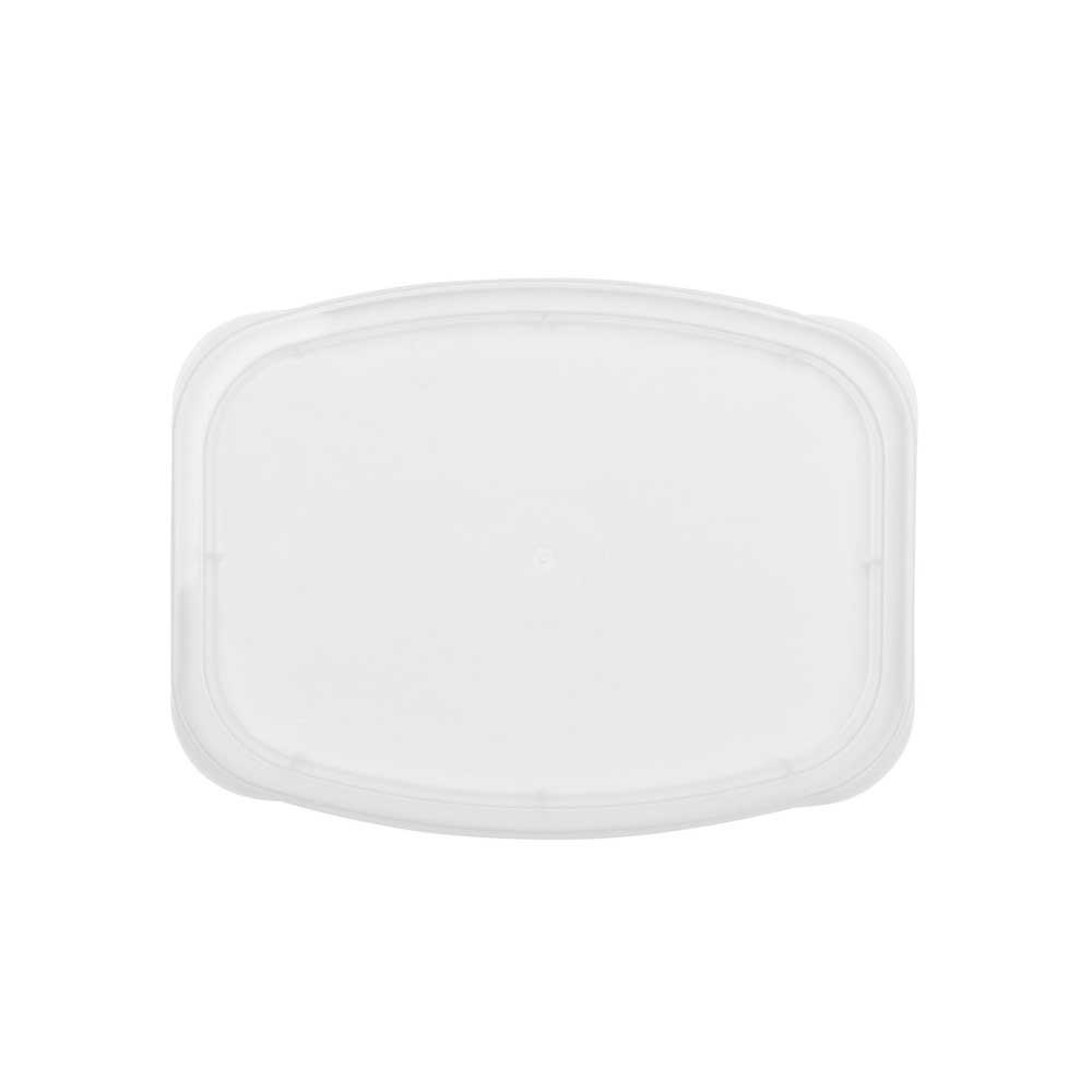 CuBE Packaging Clear Polypropylene Rectangular Recessed Deli Lid Only, 5.5 x 4.2 inch -- 400 per case