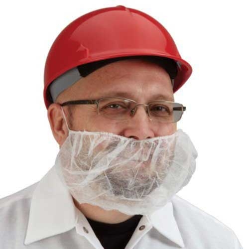 McCordick Glove and Safety White Fabric Beard Guard, 14 Gram -- 100 per case.