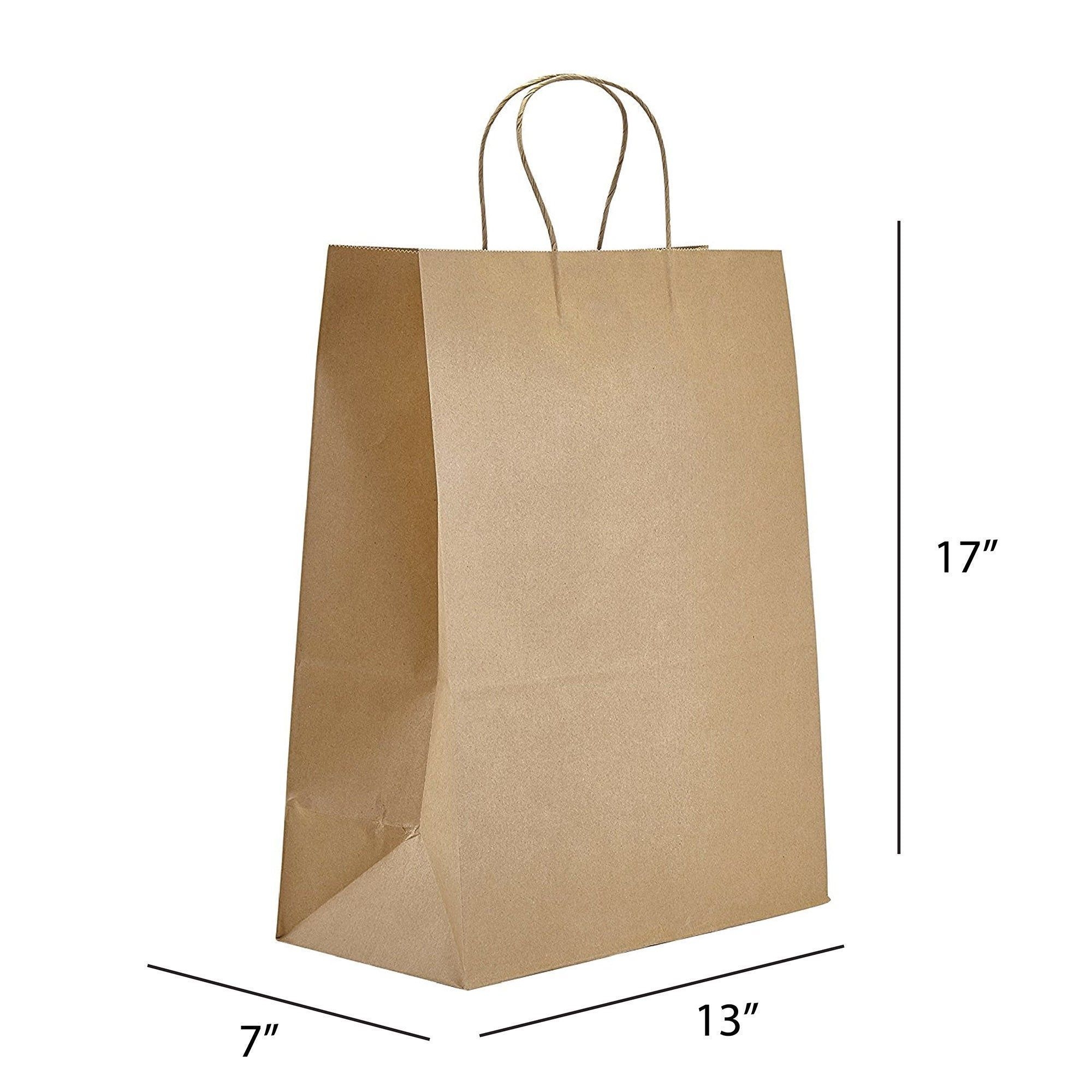 Prime Time Packaging Kraft Paper Bag, 13 x 7 x 17 inch -- 250 per case.