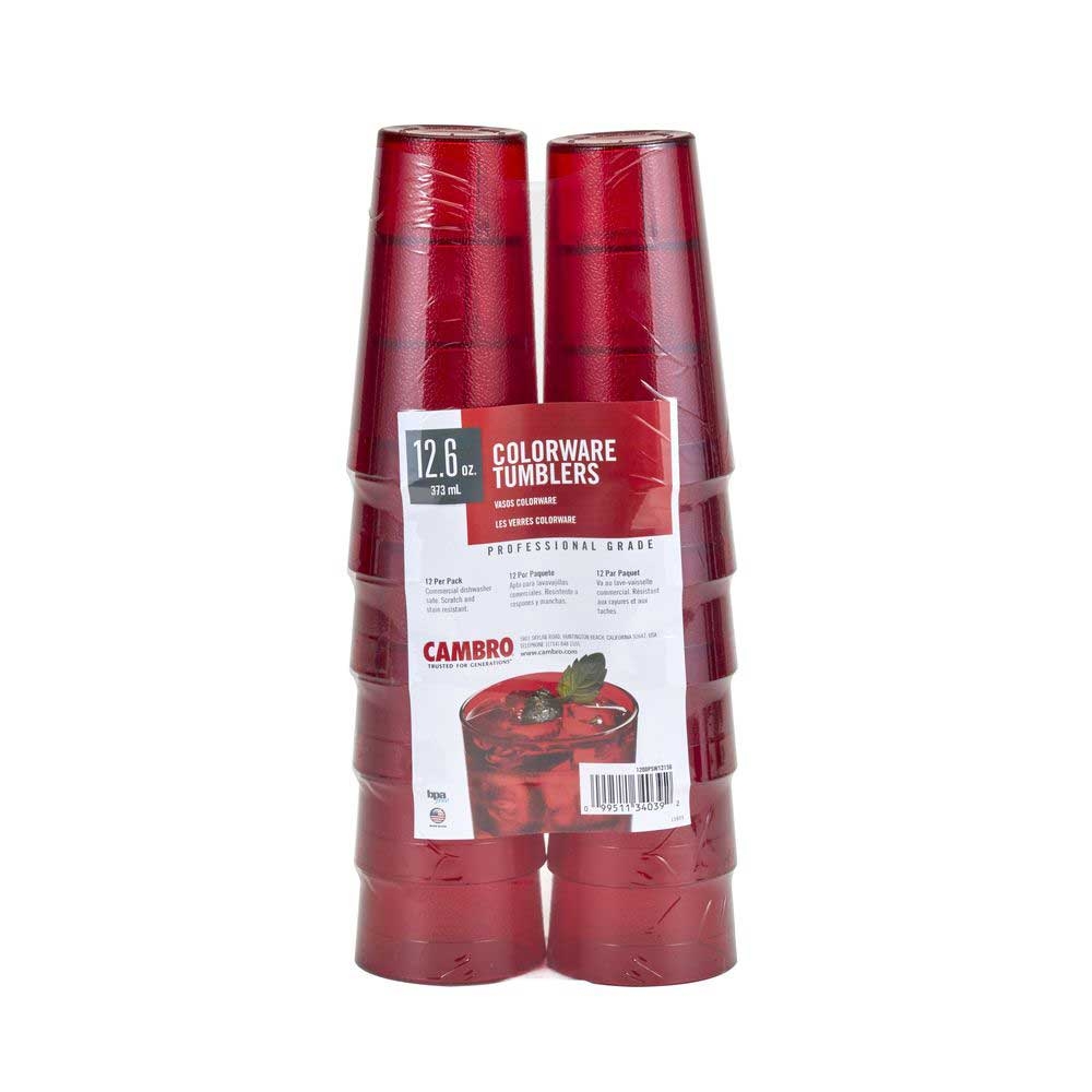 Cambro Colorware Ruby Red Multi Pack Tumbler, 12 Ounce -- 72 per case