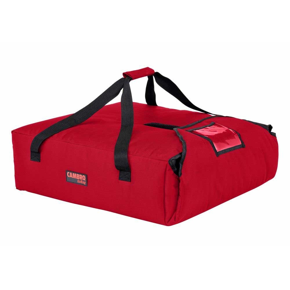 Cambro Red Insulated Standard Pizza Delivery GoBag, 20 3/4 x 21 3/4 x 6 1/2 inch -- 4 per case