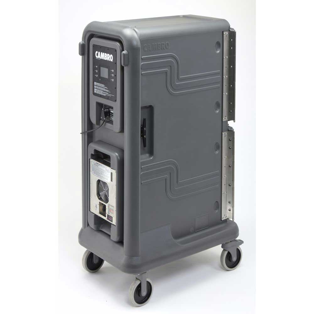 Cambro The Pro Cart Ultra Electric Insulated Charcoal Gray Hot/Cold Compartment Food Pan Carrier, 21.9 x 34 x 59.1 inch
