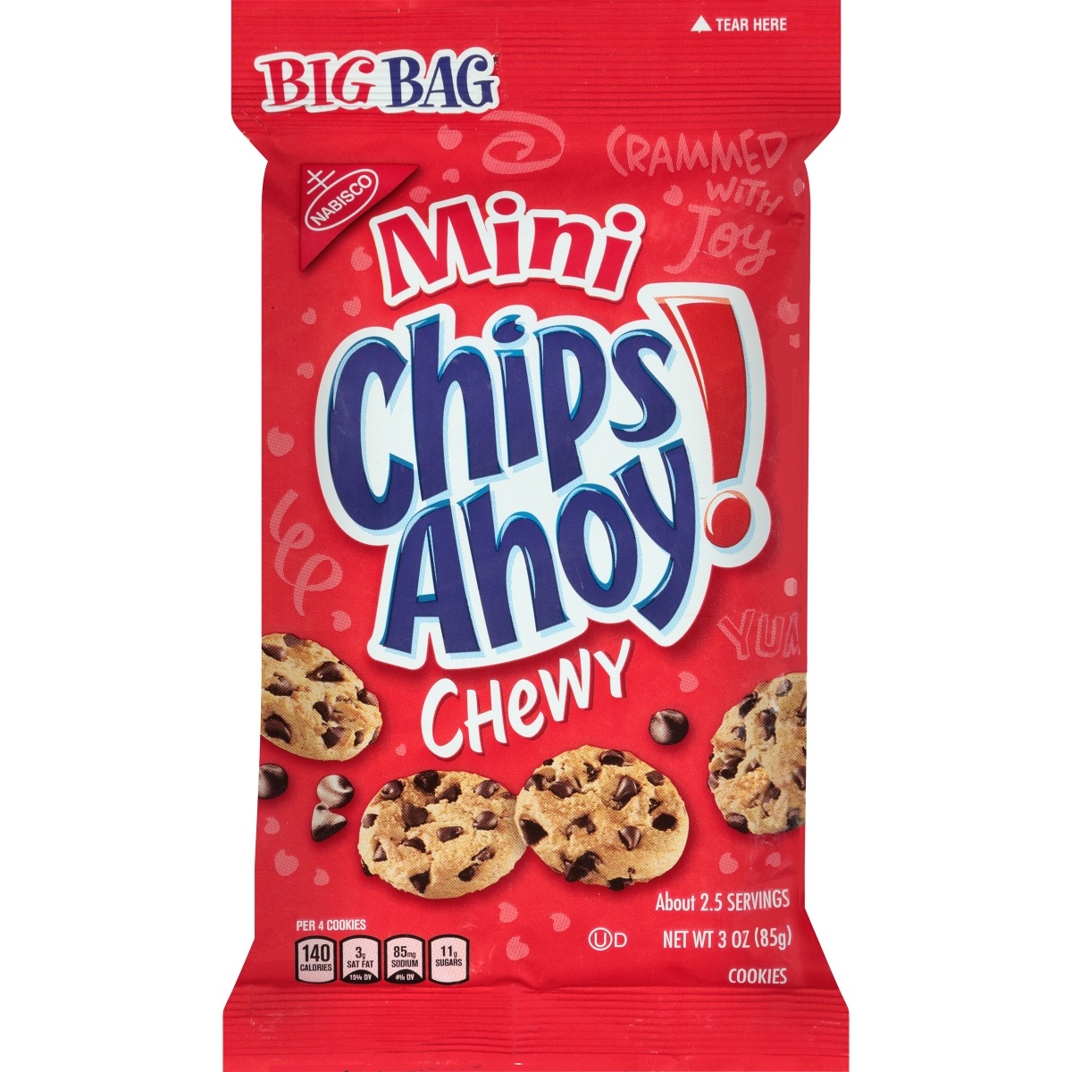 Chips Ahoy Mini Chewy Cookies, 3 Ounce -- 12 per case.