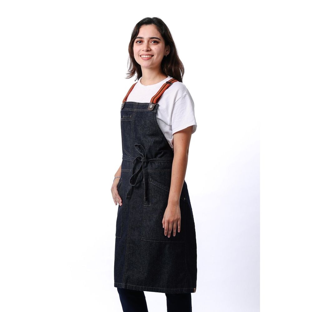 Chef Works Indigo Blue Berkeley Snap Bib Apron for Unisex