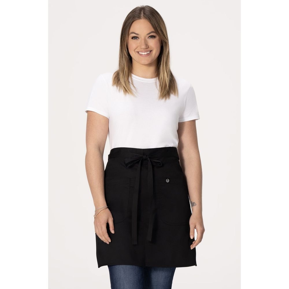 Chef Works Black Brio Half Bistro Apron for Unisex, 19.1 inch Long x 34.3 inch Wide