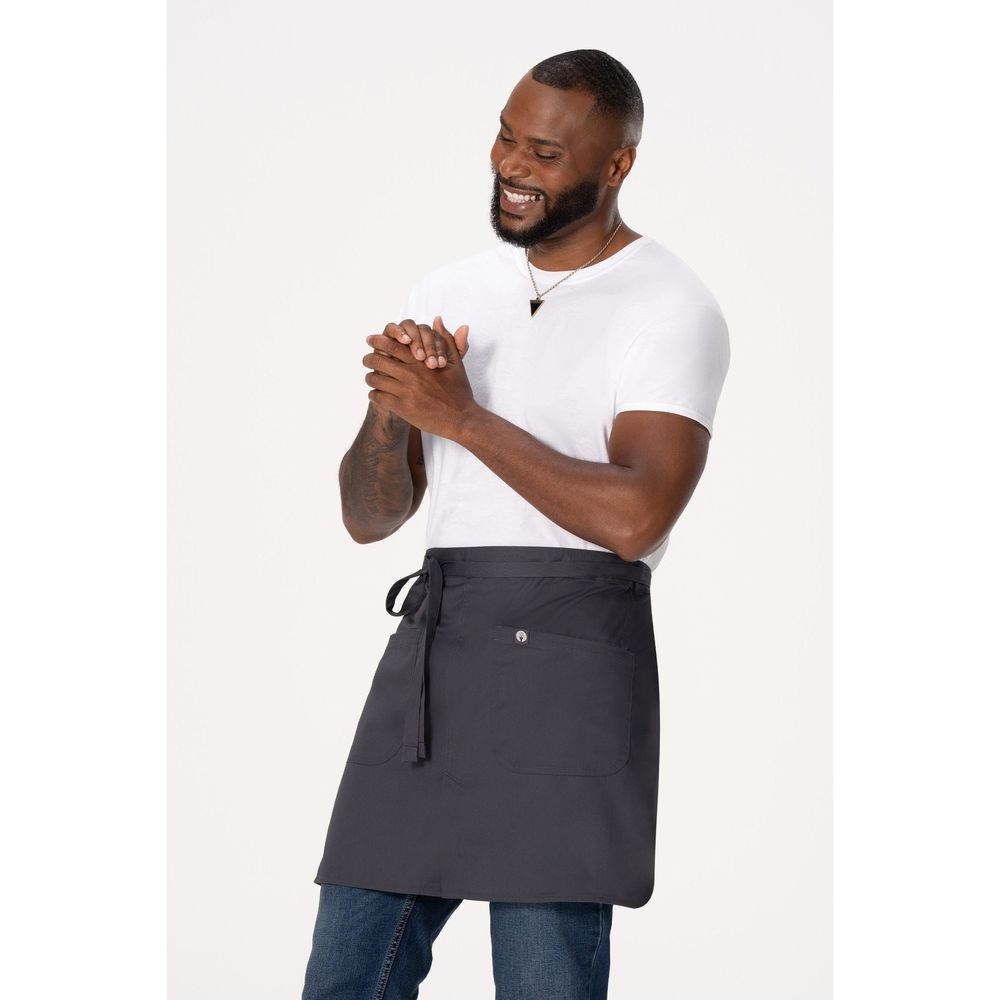 Chef Works Charcoal Brio Half Bistro Apron for Unisex, 19.1 inch Long x 34.3 inch Wide