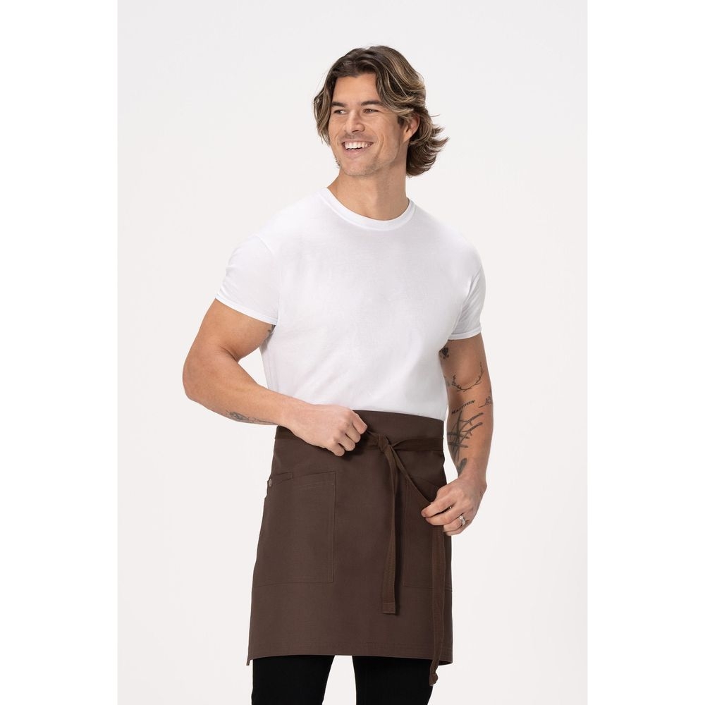 Chef Works Espresso Lockharte Half Bistro Canvas Apron for Unisex, 19 inch Long x 31.5 inch Wide