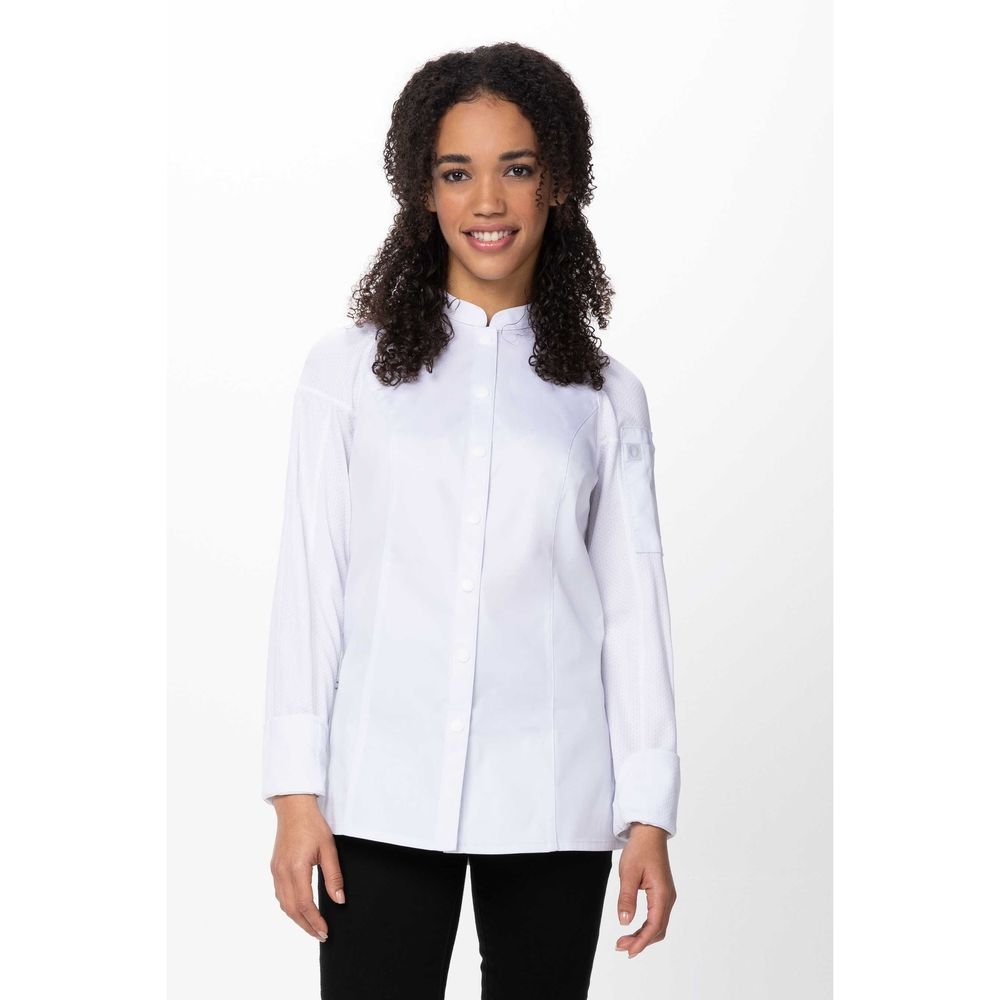 Chef Works White Small Modern Fit Tulum Chef Coat for Women