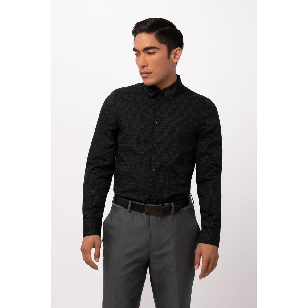 Chef Works Black Small Modern Fit Deco Shirt for Men