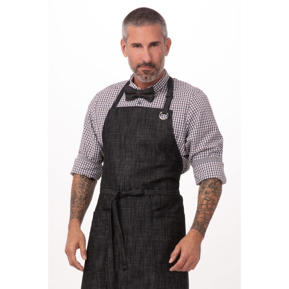 Chef Works Black Black Crosshatch Bow Tie