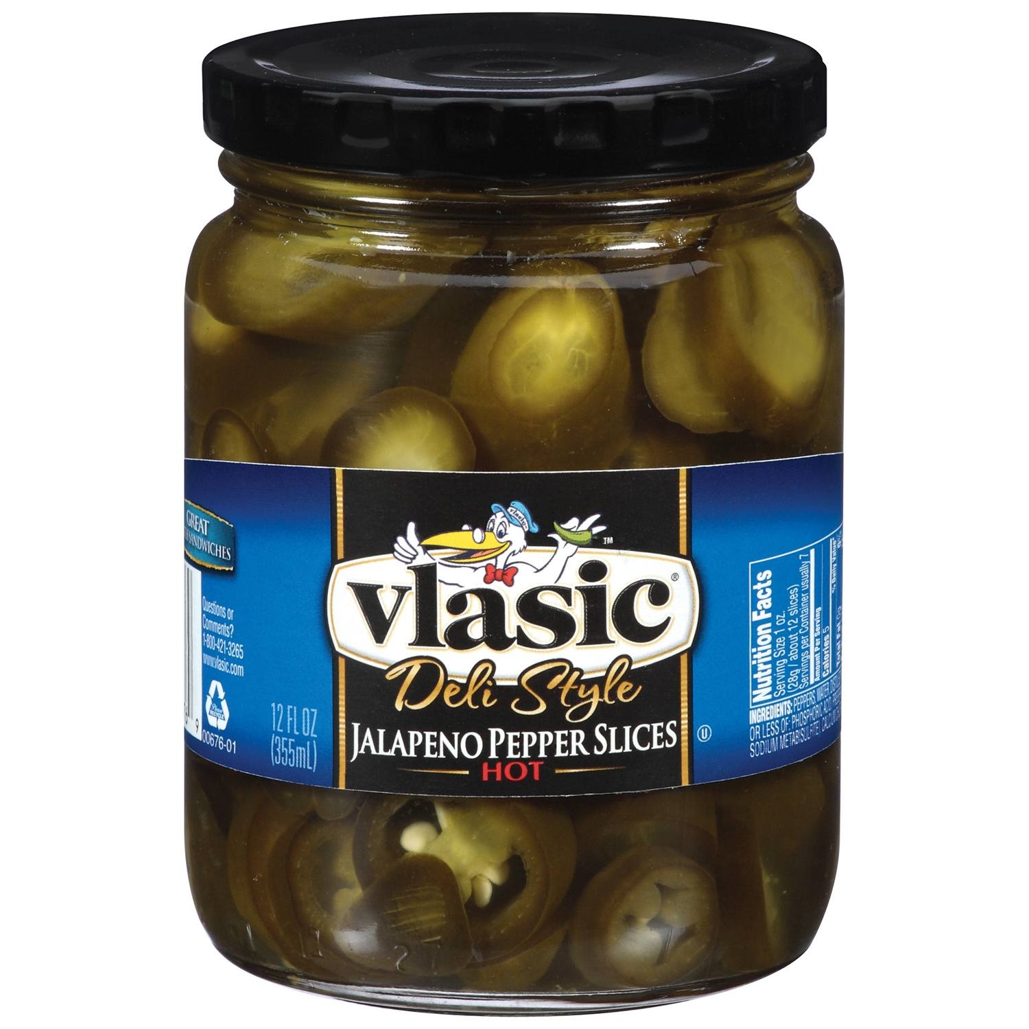Vlasic Deli Style Hot Jalapeno Peppers Slice, 12 Fluid Ounce -- 12 per case.